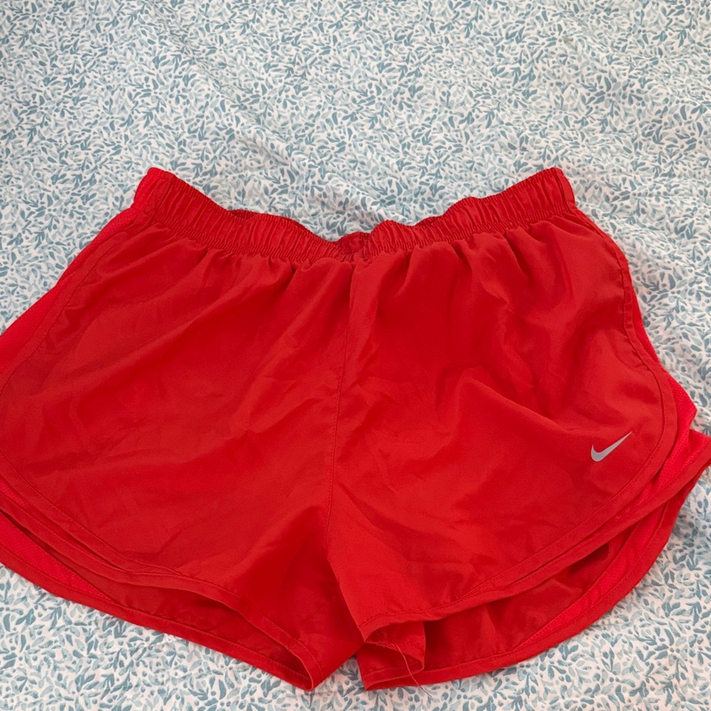 Nike Women's Vibrant Red-Orange Athletic Shorts